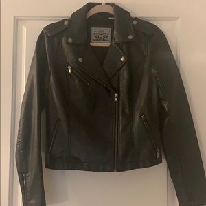 Levi’s Small Black Leather Motorcycle Jacket